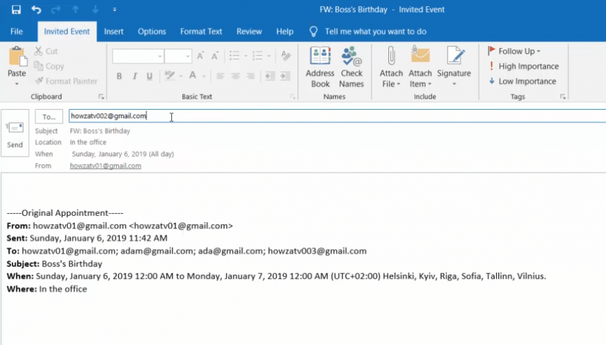 forwarded meeting email outlook how to forward meeting invite