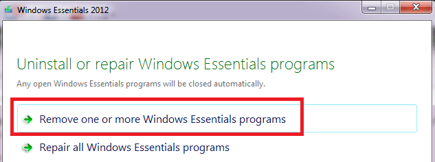 remove Windows Essentials