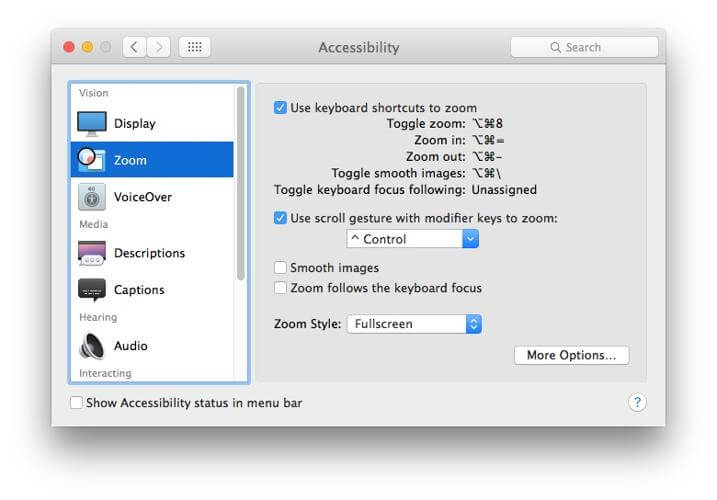 zoom settings macbook screen is zoomed in 