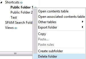 delete certain shared folder favorites