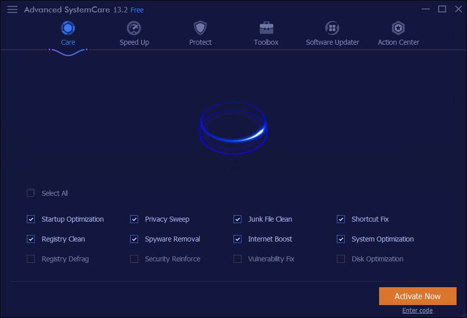 Interface of Advanced SystemCare