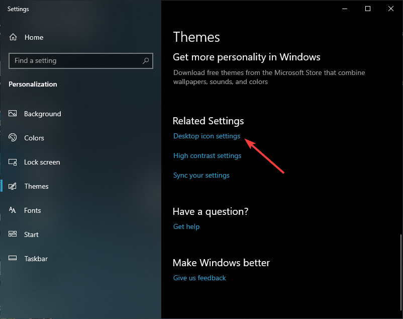 desktop icon settings