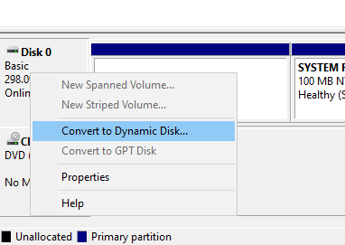 Convert to Dynamic Disk option Failed to Format the Selected Partition (Error 0x8004242d)