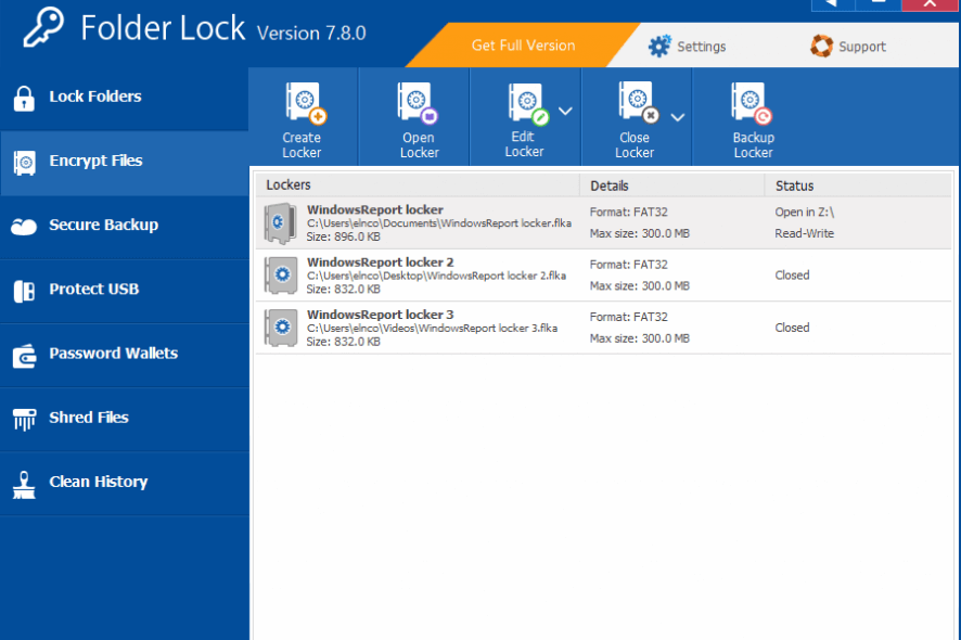 Folder Lock encrypt files