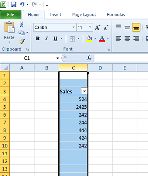 microsoft excel select all columns