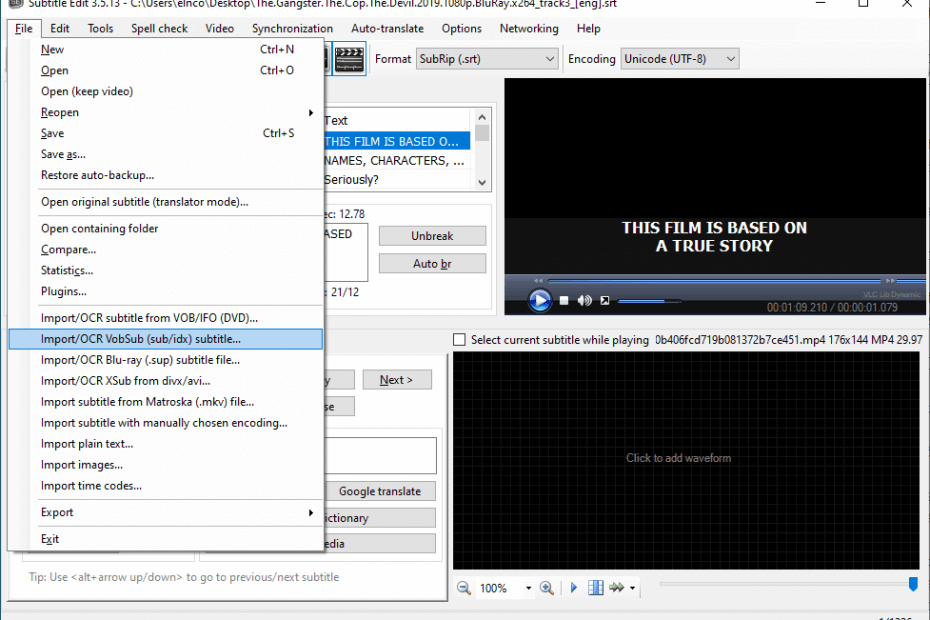 offset subtitle in 5kplayer