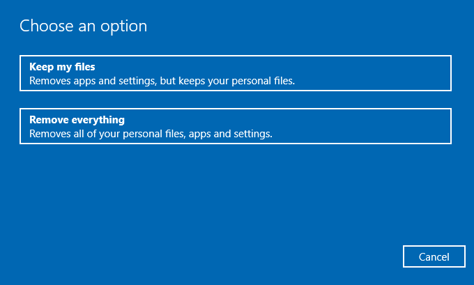 Keep my files option Windows Update Error Code 80244010