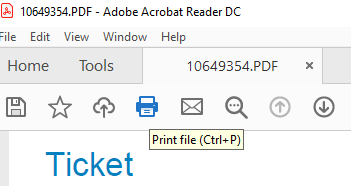 Print file button Adobe Reader Error 110