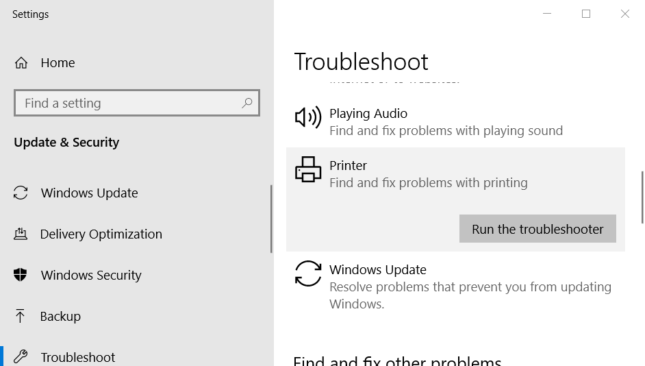 Troubleshoot tab error 0x00000bcb printer