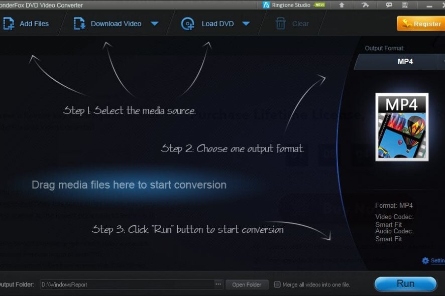 Main screen of WonderFox DVD Converter