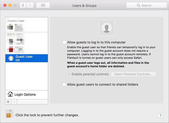 macbook stuck on guest user allow guests to log in to this computer
