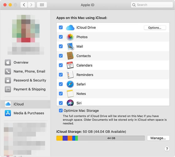 icloud settings icloud contacts, calendar and reminders not showing on mac