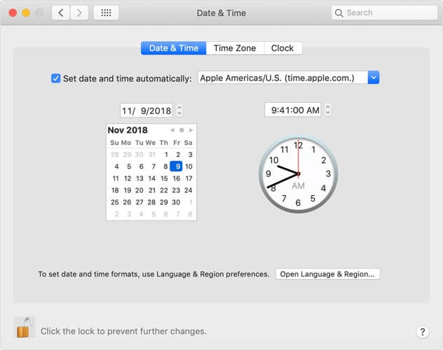 date and time icloud messages mac not working