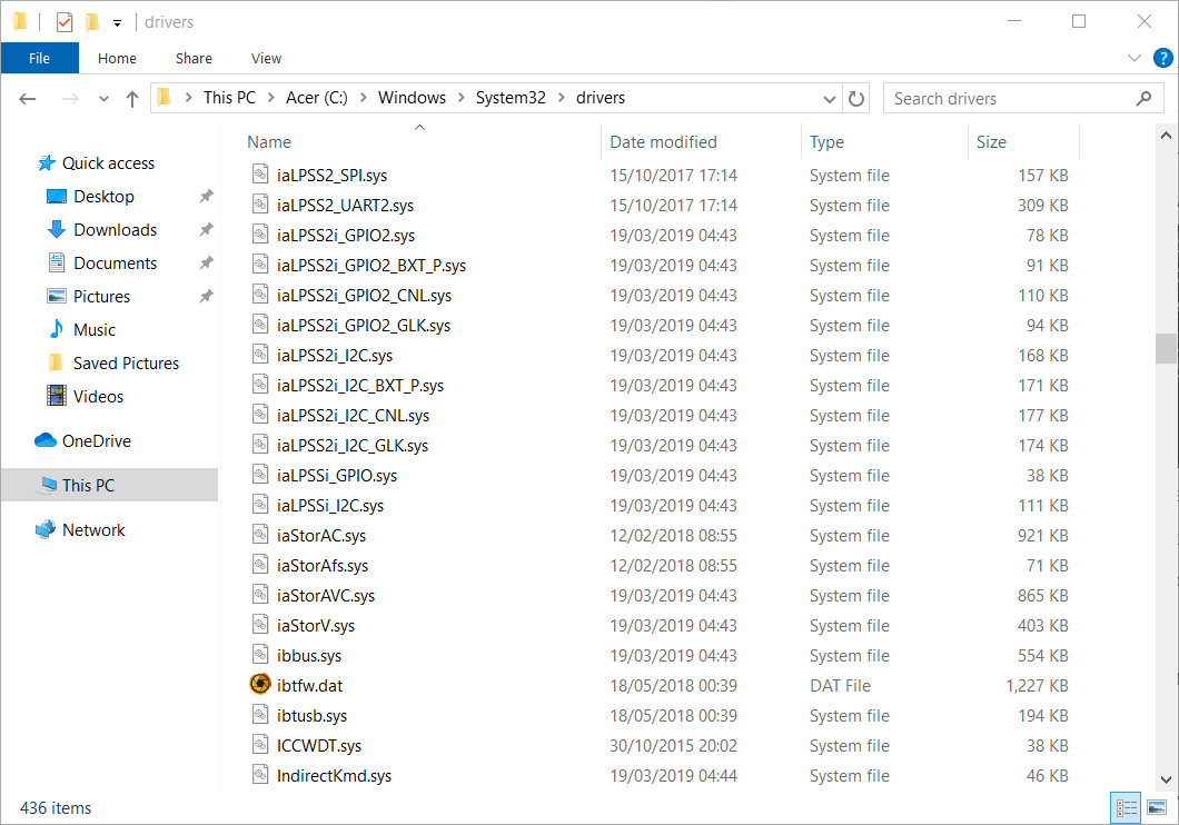 Drivers folder Windows Update Error 0xc1900130