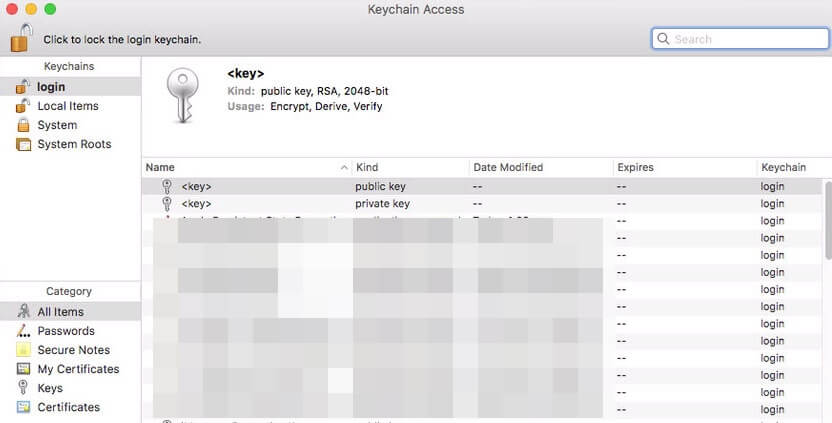 keychain access macbook can't access app store