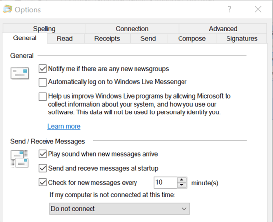 Change Windows Live Mail notifications sound
