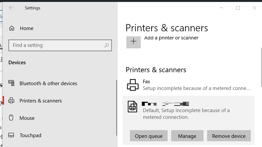 Printer syntax error offending command