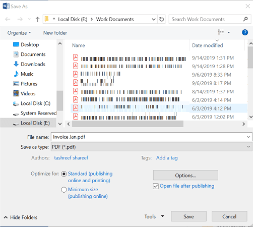 PDF printer error