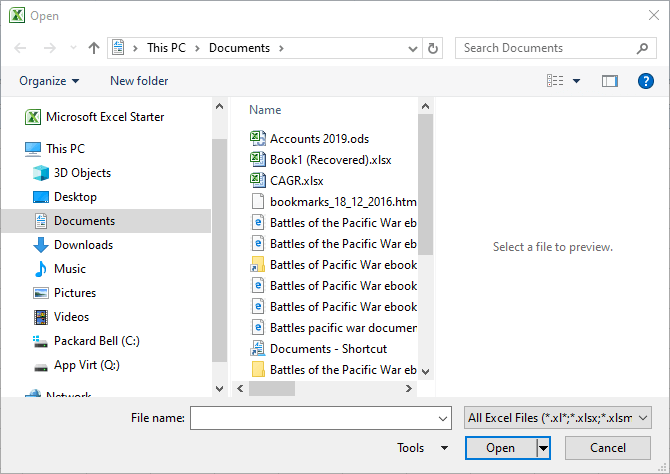 Open window excel file format does not match extension