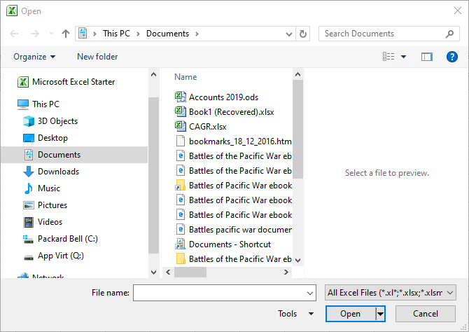 open excel file in new window