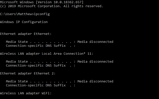 ipconfig command dns is not resolving server names