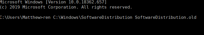 rename command Windows Update Error Code 80244010