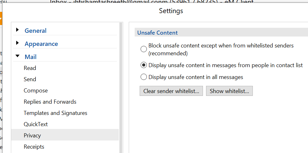 eM Client not downloading attachments