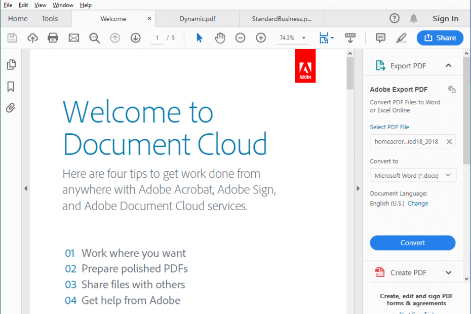 Adobe Acrobat Reader for Windows • Free download