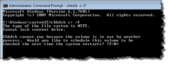 perform a CHKDSK scan