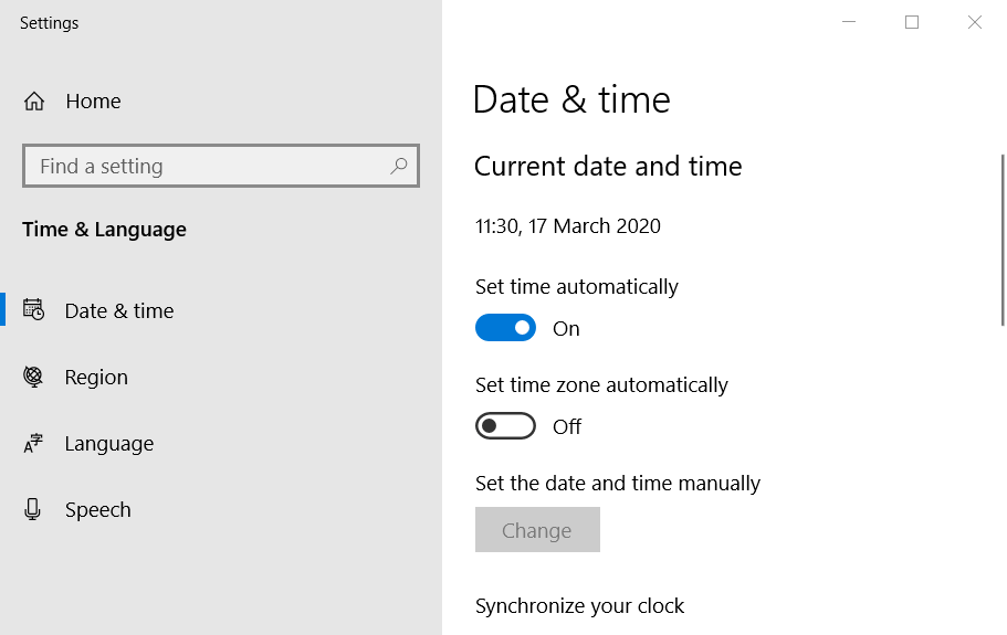 Date & time options the security database on the server does not have a computer account for this workstation trust