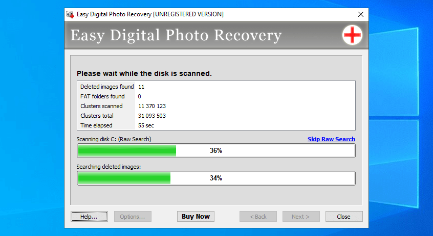 Easy Digital Photo Recovery scanning