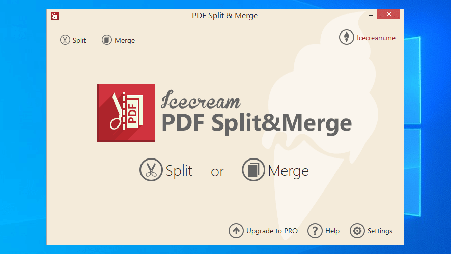 Icecream PDF Split and Merge interface