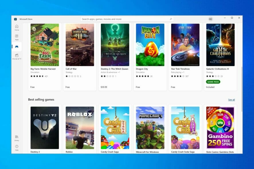 Microsoft store best sale best games