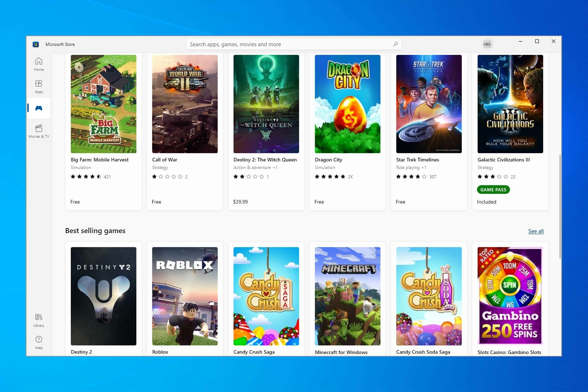 download games on windows 10