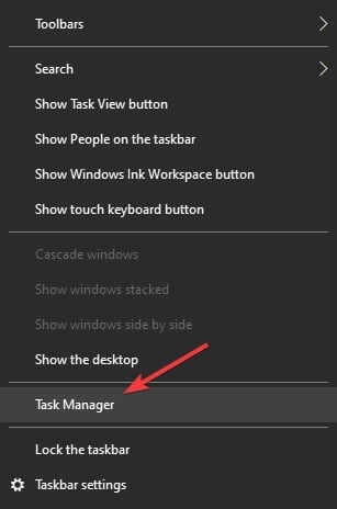 Task manager - Onedrive error on shutdown