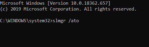 slmgr /ato command Fix Windows 10 Activation Error 0x80041023