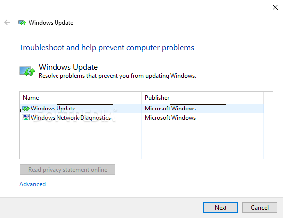 0x80244007 を修正するための Windows Update