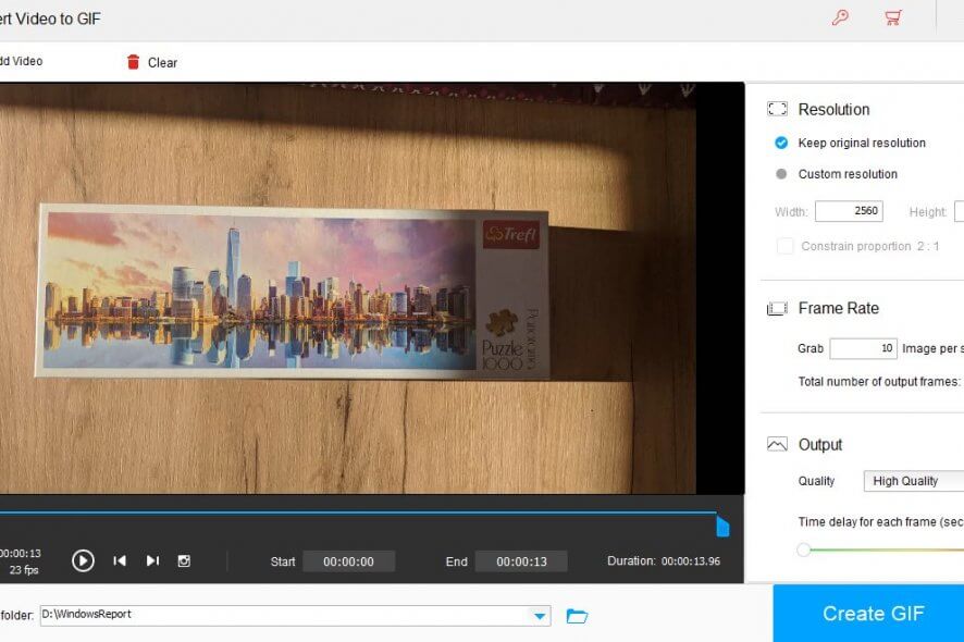 GIF creator WonderFox HD Video Converter Factory Pro