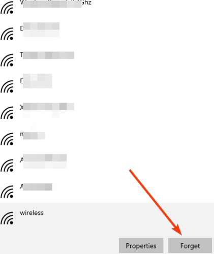 cómo olvidar la conexión wifi