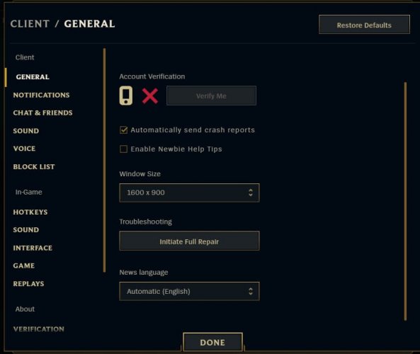 league of legends issues