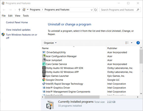 The uninstaller applet Windows Update Error Code 9c48