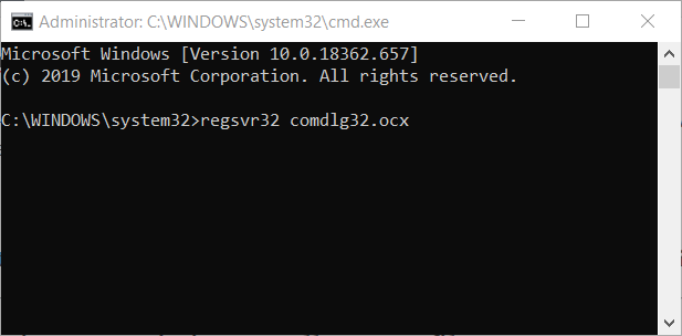 register ocx command error comdlg32.ocx windows 10