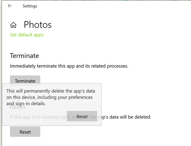 Windows 10 Photos app not scrolling
