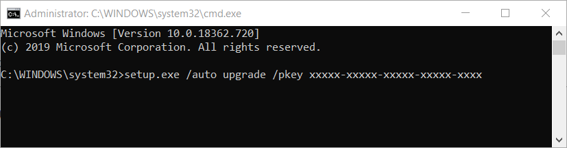 setup.exe command Windows 10 Activation Error 0xc03f6506