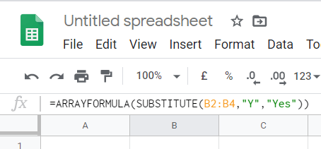 SUBSTITUTE array formula an array value could not be found excel