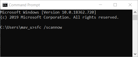 sfc /scannow command error 0x80090016 on Windows 10