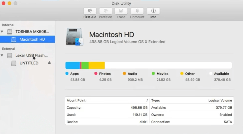 Disk Utility window the item can’t be copied because it is too large for the volume’s format