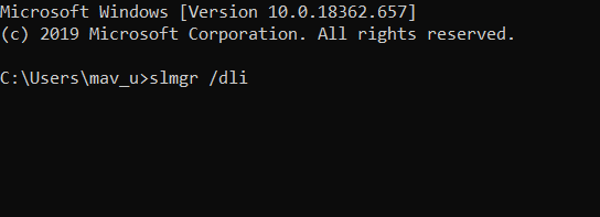 slmgr /dli command Fix Windows 10 Activation Error 0x80041023