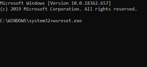 The wsreset.exe command Fix Windows Update Error 0x8024401f