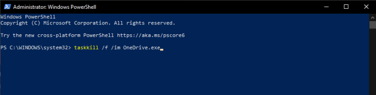 uninstall onedrive powershell windows 10